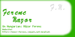 ferenc mazor business card
