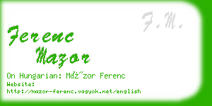 ferenc mazor business card